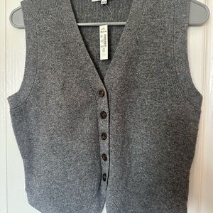 NWT - Madewell Wool Gray V-Neck Sweater Vest